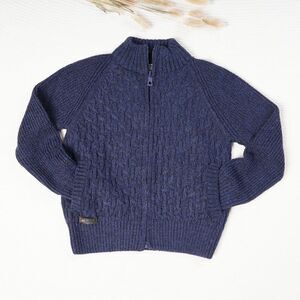 Big Kids Boy's Children's Cable Knit Full Zip Sweater Cardigan Natural B…